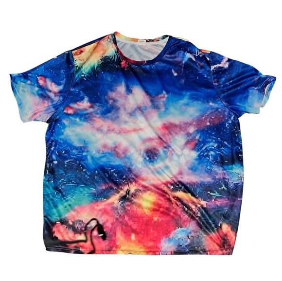 Vibrant Galaxy Print T-Shirt 4XL - Picture 1 of 2